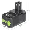 18V 3.0Ah Neuer Akku für Ryobi P2000,P2002,P2100,P2102,P2105,P2400,P250,P2500,P2600,P2603 P300,P301,P310,P3200,P3300,P3310,P340,P400,P410,P420,P430 – Bild 3