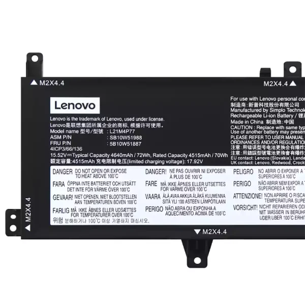Neuer Akku für LENOVO L21M4P77 L21D4P77 – Bild 3