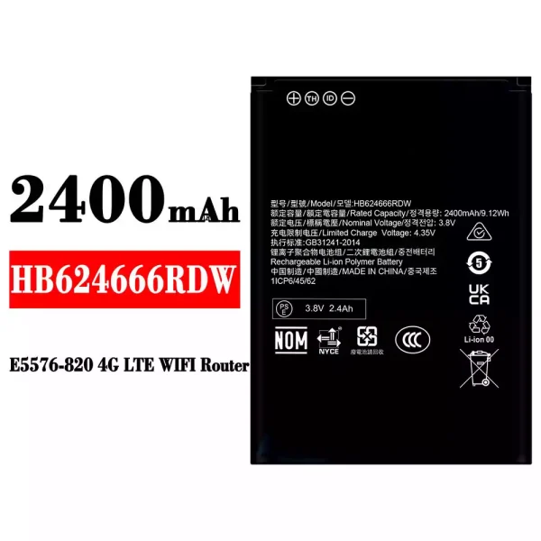 Akku modell HB624666RDW für HUAWEI E5576-820 4G LTE WIFI Router