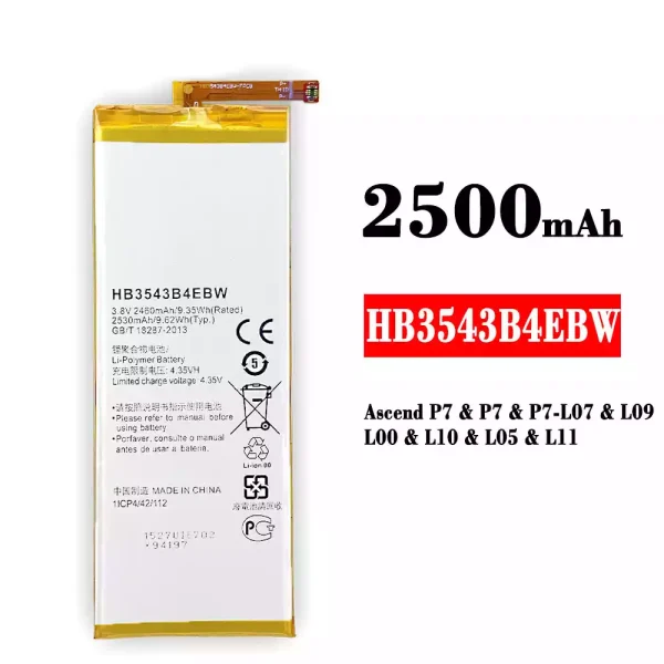 Akku modell HB3543B4EBW für HUAWEI P7