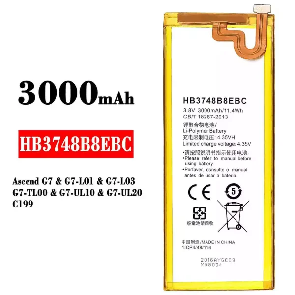 Akku modell HB3748B8EBC für HUAWEI Ascend G7