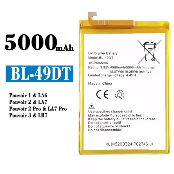 Akku modell BL-49DT für Tecno Pouvoir 1 / Pouvoir 2 / Pouvoir 2 Pro / Pouvoir 3