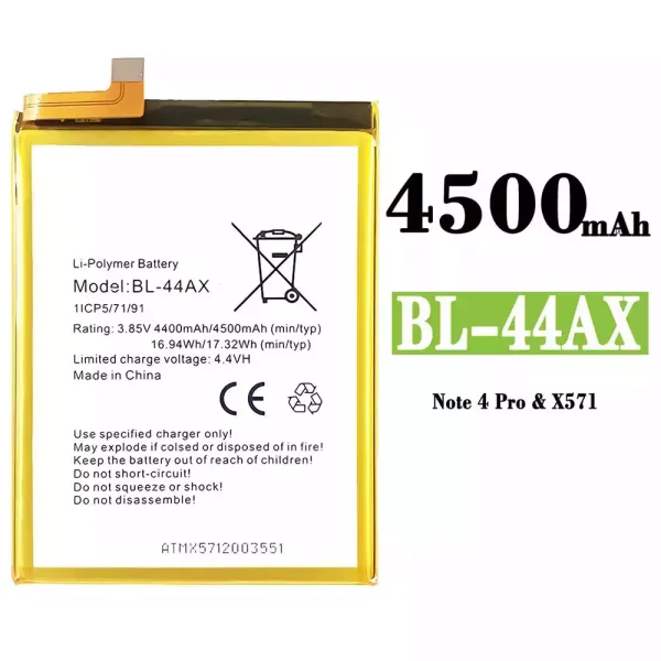 Akku modell BL-44AX für Infinix Note 4 Pro