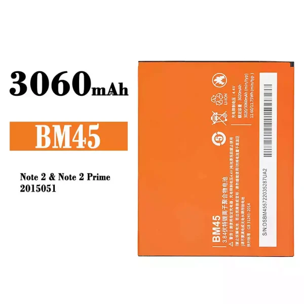 Akku modell BM45 für Xiaomi Note 2