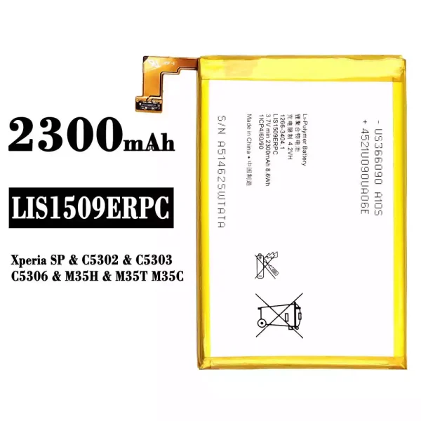 Akku modell LIS1509ERPC für Sony Xperia SP / C5302 / C5303 / C5306 / M35H / M35T / M35C
