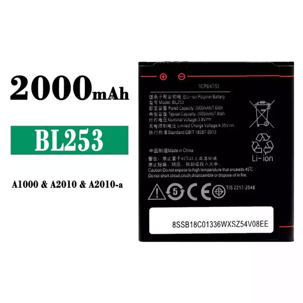 Akku modell BL253 für Lenovo A1000/A2010/A2010-a