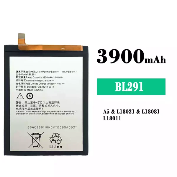 Akku modell BL291 für Lenovo A5