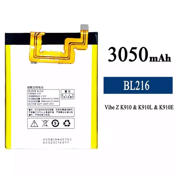 Akku modell BL216 für Lenovo VIBE Z K910/K910L/K910E