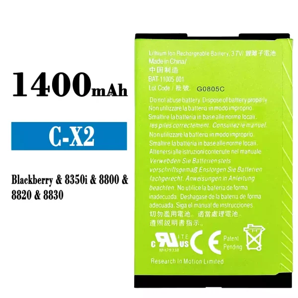 Akku modell BAT-11005-001 für BlackBerry 8350i/8800/8820/8830/C-X2