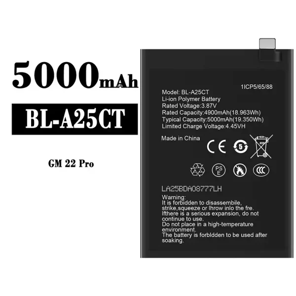 Akku modell BL-A25CT für General Mobile GM 22 Pro
