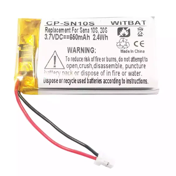 Akku für Kopfhörer Sena 10S,20S,Sena 30K SP46,Sena Tufftalk Lite,Sena 10S-01,Sena 20s-01,Sena 20s evo,Sena 30K-01D,802540