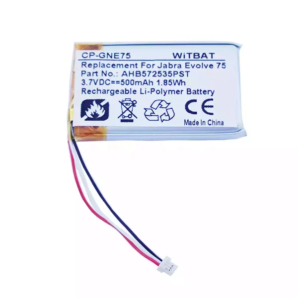 Akku für Kopfhörer Jabra Evolve 75,Evolve 75 UC,Evolve 75 SE,AHB572535PST