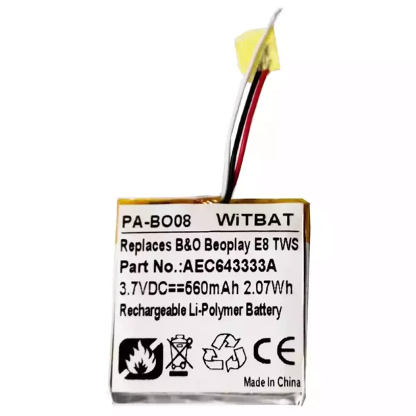 Akku für Kopfhörer B&O B'eoplay E8, Be'oplay E8 TWS Case,AEC643333A