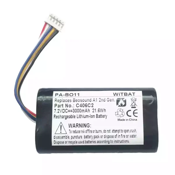 Akku für Lautsprecher Bang & Olufsen Beosound A1 2nd Gen,C406C2
